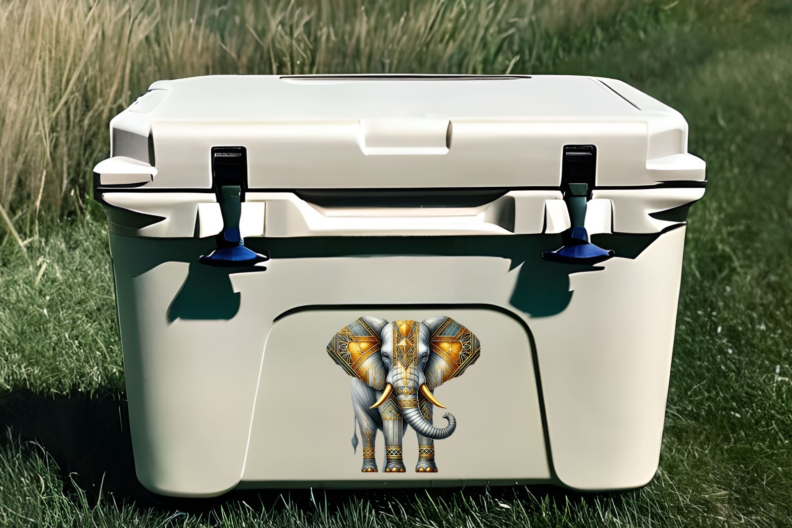 Art Deco Elephant UV DTF Transparent Sticker / Decal
