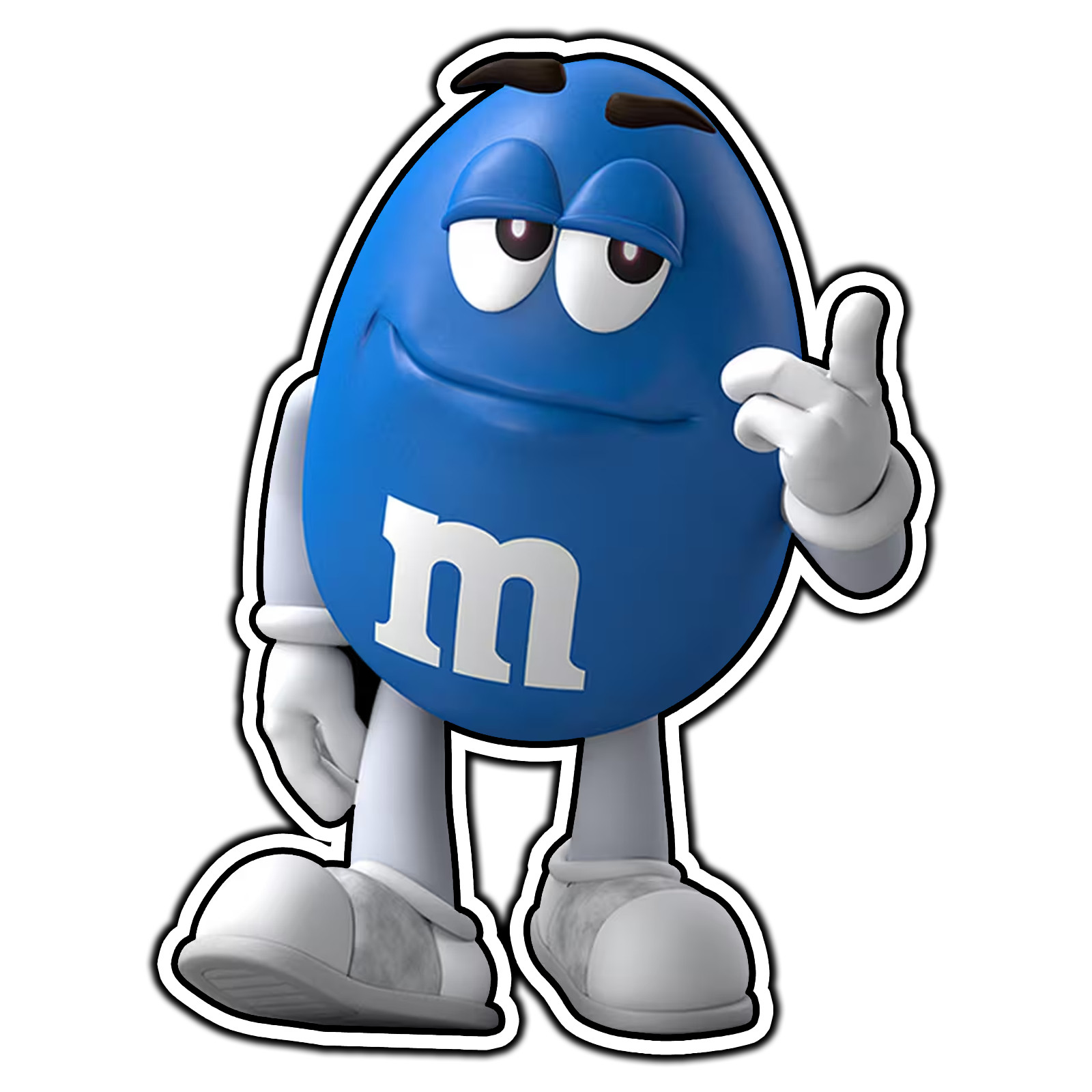 Blue M&M Character Logo #1 Sticker Waterproof Vinyl Decal Die-Cut Garage