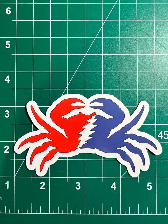 Stealie Crab – Grateful Dead – Laminated Vinyl Sticker – 2"x3"