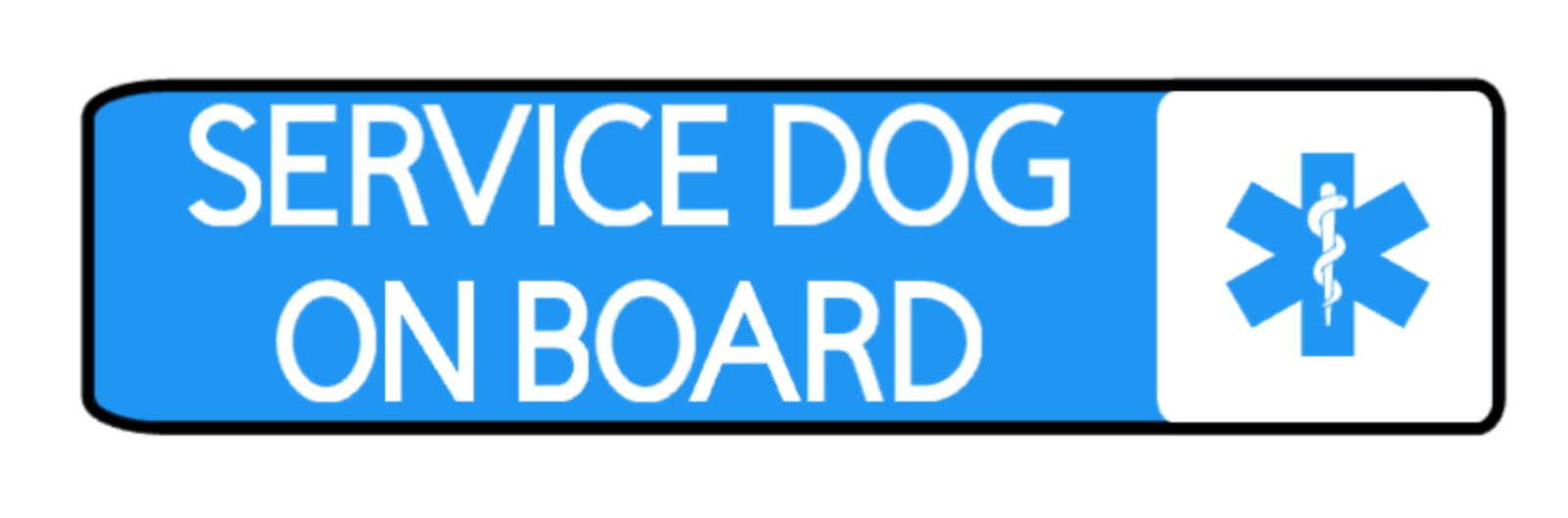 SERVICE DOG ON BOARD WATERPROOF VINYL RECTANGLE STICKER