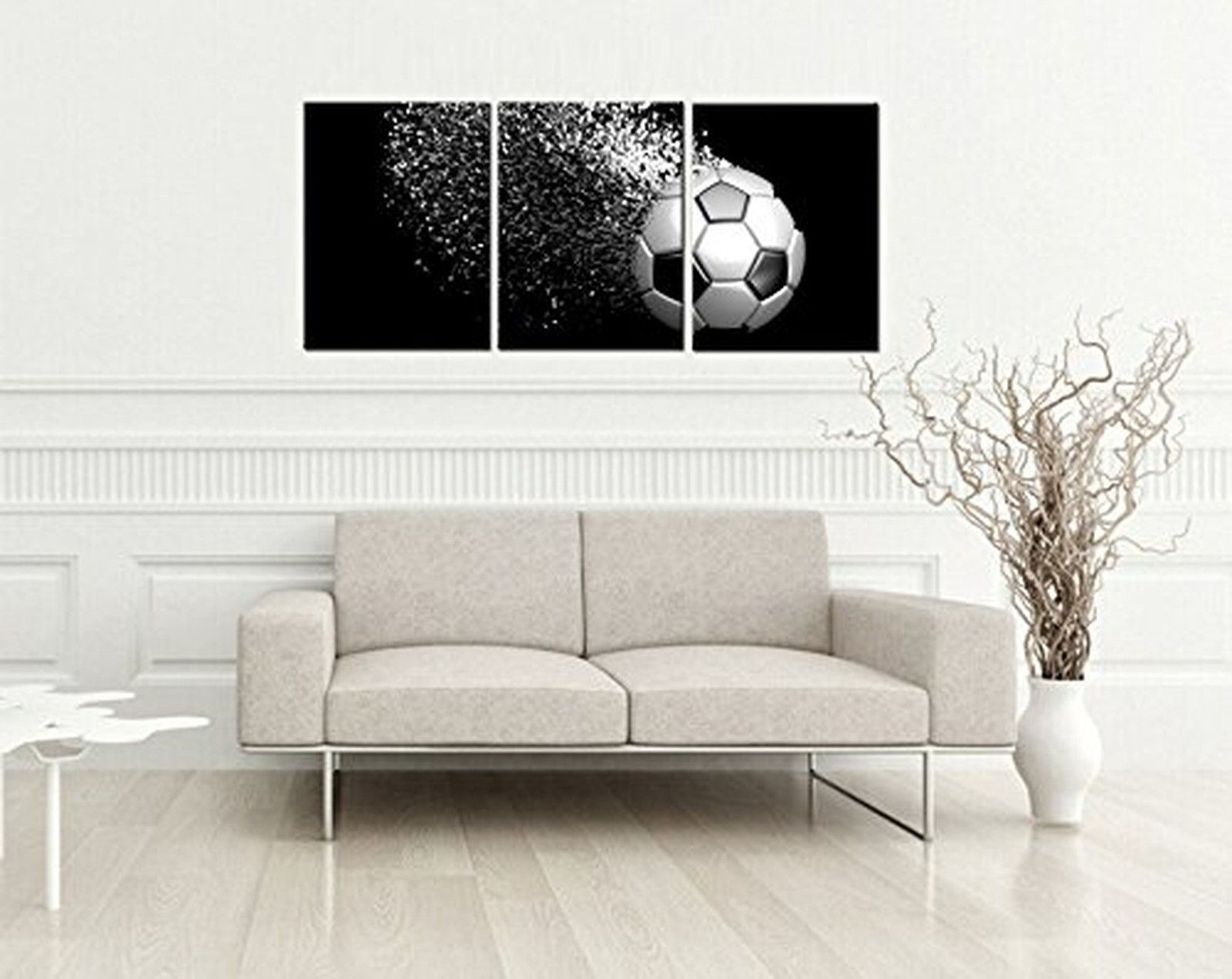 Black and White Splash Soccer Football Balls Wall Art Posters Prints on Wrapp…