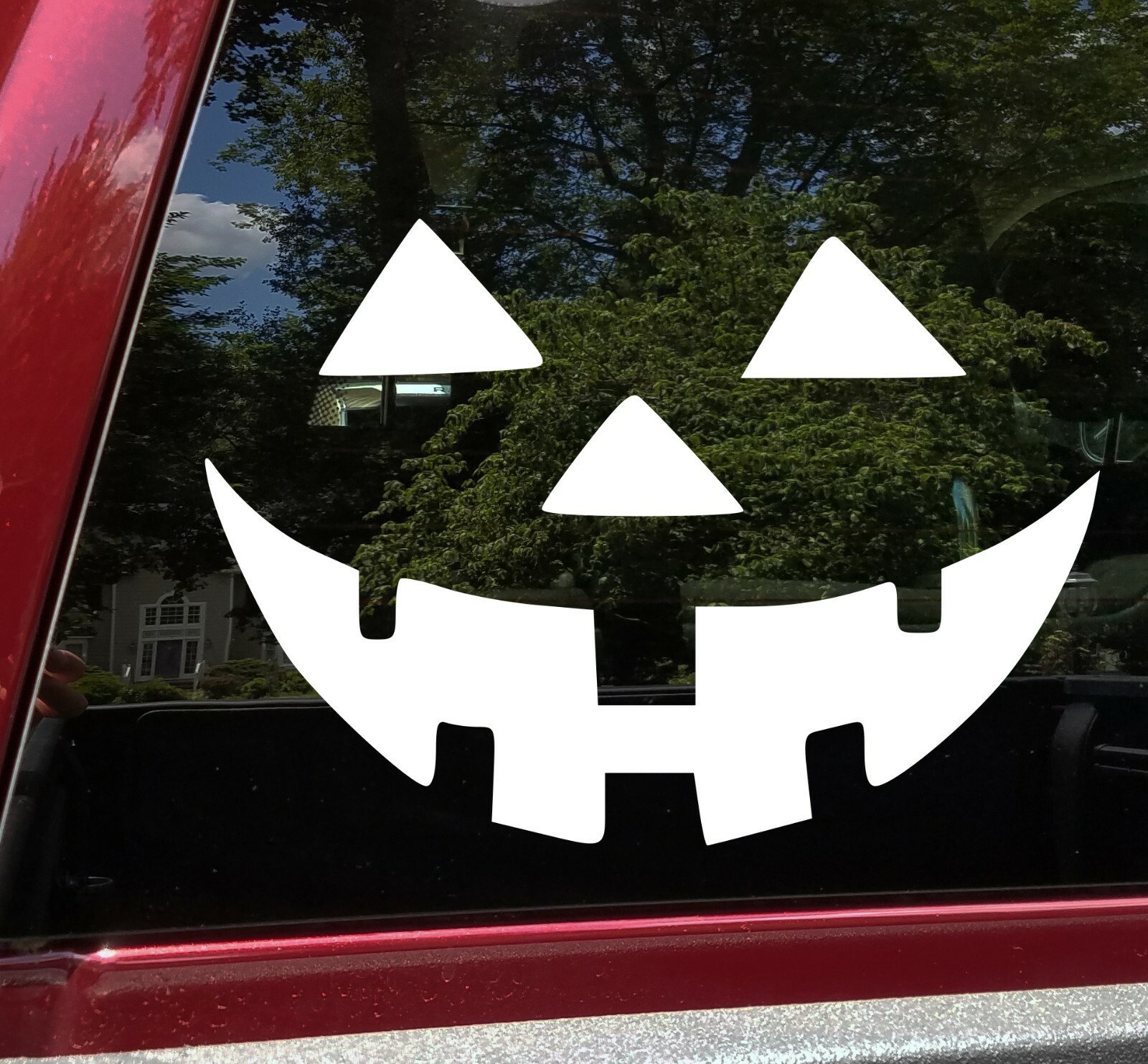 Pumpkin Face Vinyl Decal V5 | Halloween Creepy Smile Scary | Die Cut Sticker