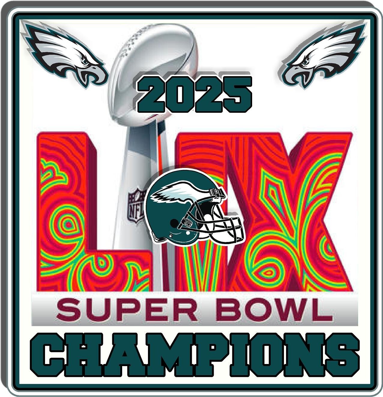 Philadelphia Eagles Super Bowl Champ 4" Vinyl Decal Sticker Car Window Champions