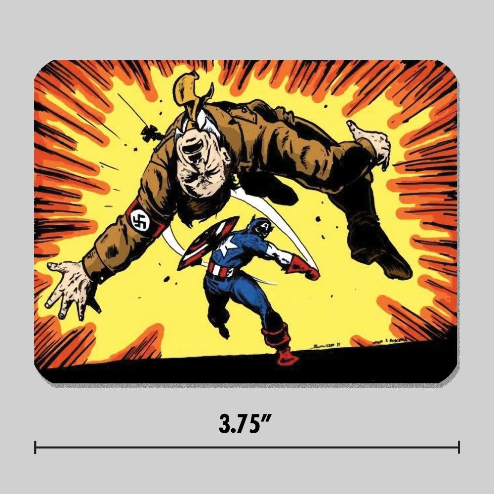 Captain America Sticker Punch Hitler Superhero 3.75" Vinyl Decal