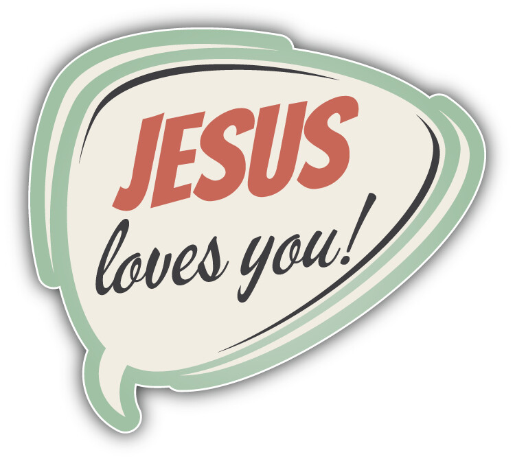 Jesus Loves You Speech Bubble Slogan Car Bumper Sticker Decal