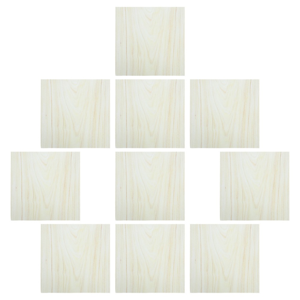 10 Pcs Wood Grain Tile Stickers Peel and Wall Adhesive Backsplash