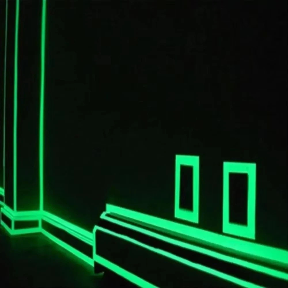 Glow-In-Dark Luminous Tape Blue Adhesive Strip Floor Fluorescent 10ft Roll