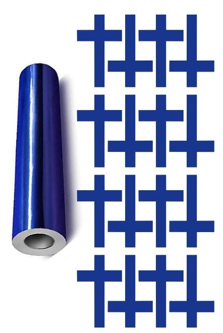 Cross Stickers Chrome Blue 2" Religious Envelope Seals Church DC27