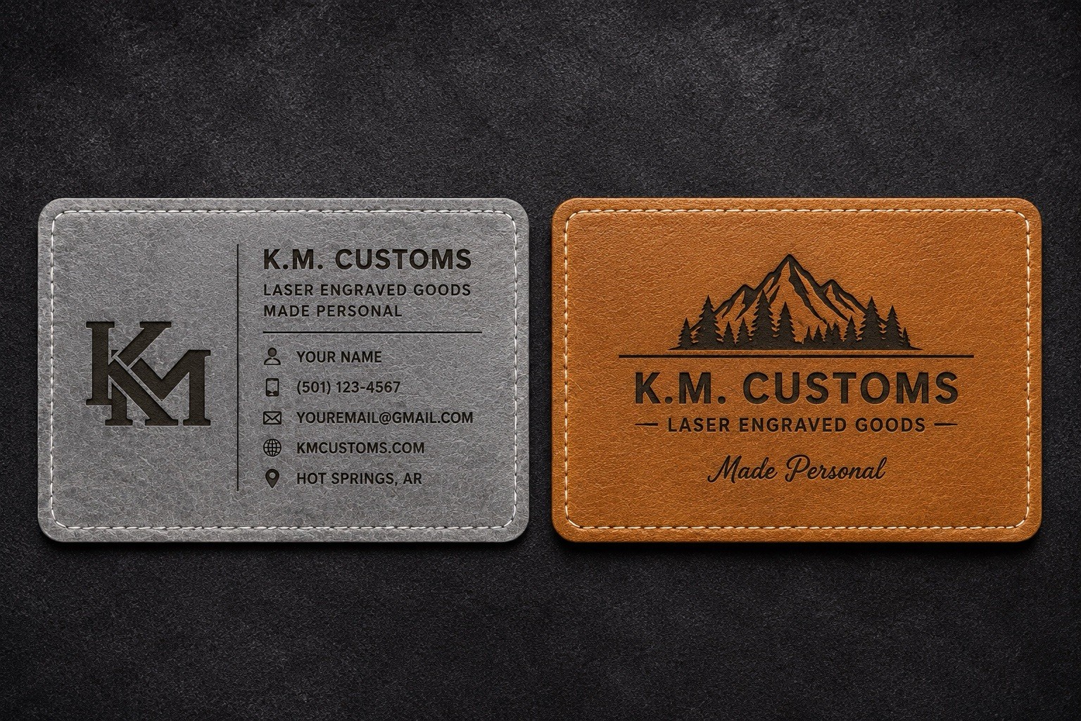 Business Card. Leather-vinyl Material. Customize Your Own! Custom Design