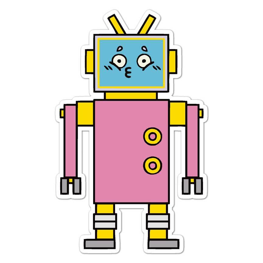 Toy Robot Cartoon, Vinyl Decal Sticker, Indoor Outdoor, 3 Sizes, #7655