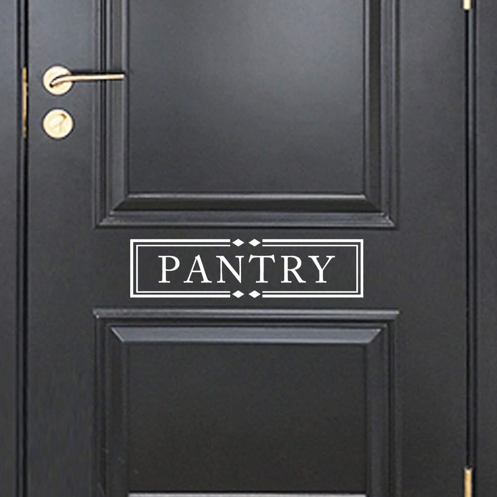 Pantry Decal Room Vinyl Sign Door Wall Stickers 15.5×4, White