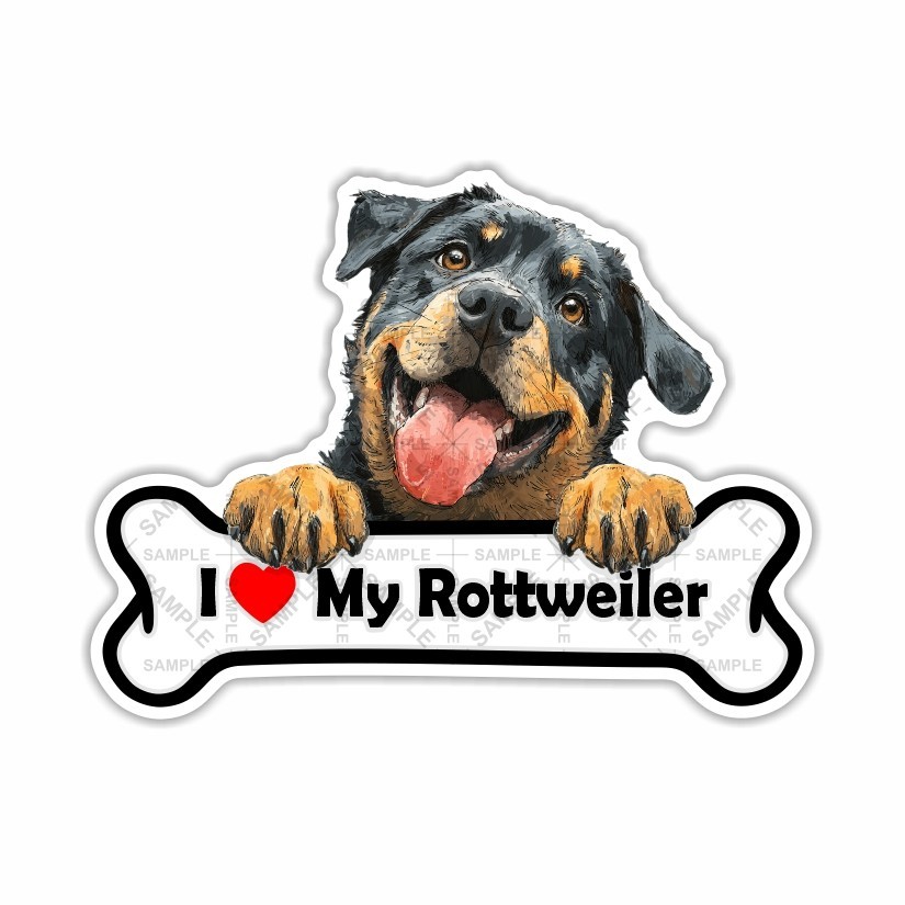 I Love My Rottweiler Sticker Vinyl Decal | Car Laptop Water Bottle