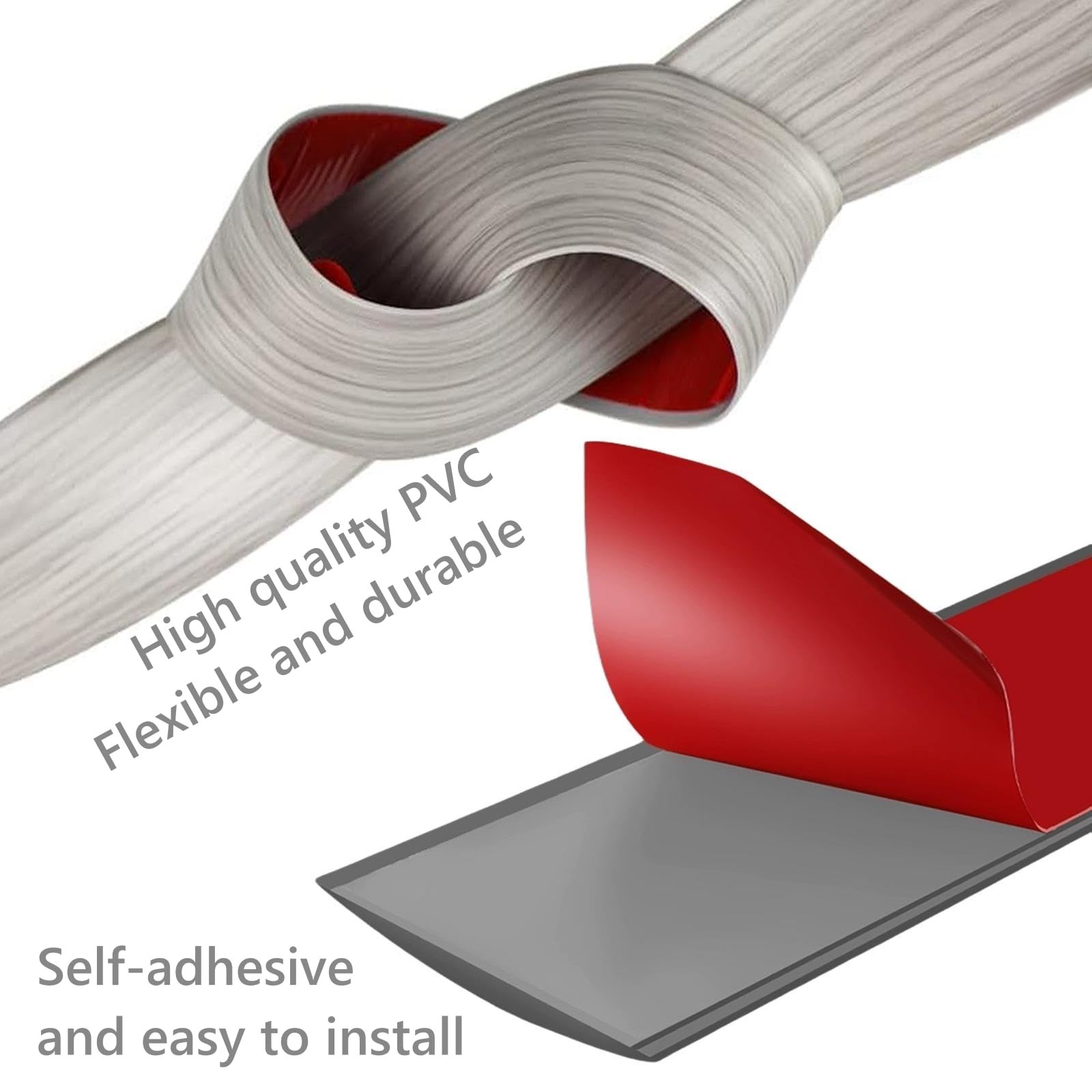 Self-Adhesive Vinyl Laminate Floor Strip, 10ft x 2in Flat Divider for Joining…