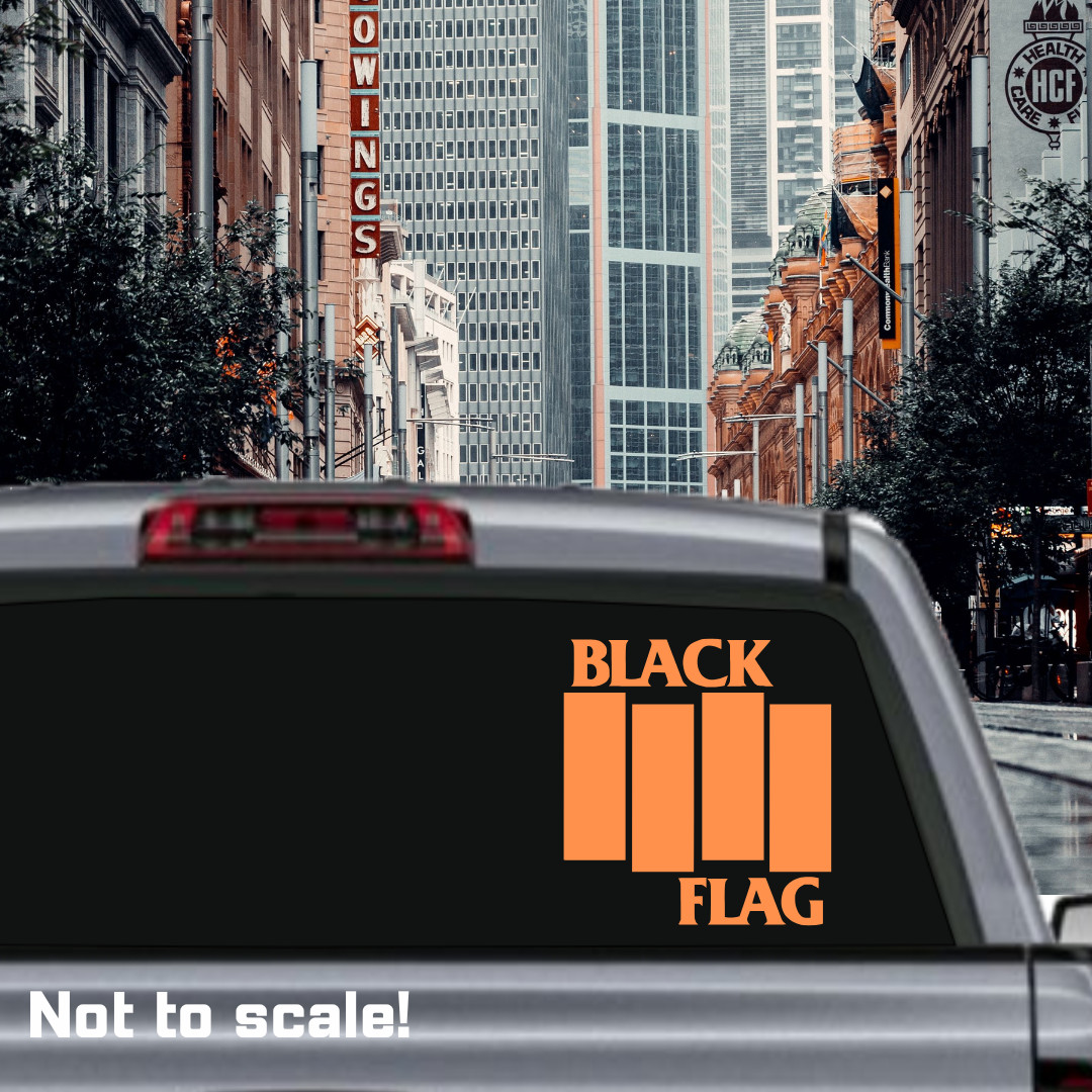 Black Flag Logo Vinyl Sticker – Punk Rock, Hardcore Music Decal 3"-10" UV Safe