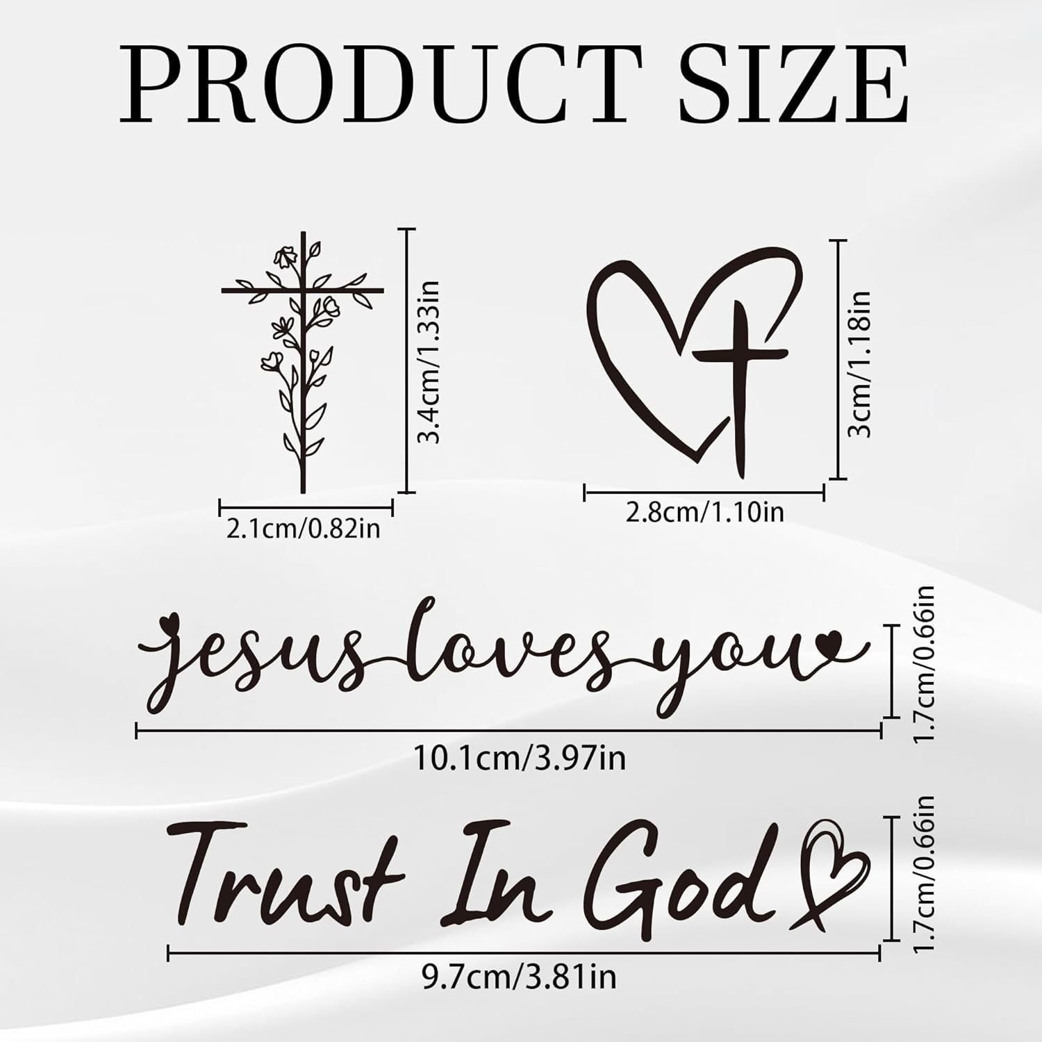 6 Pcs Trust in God Rearview Mirror Stickers, Christian Car Decals for Faith Insp