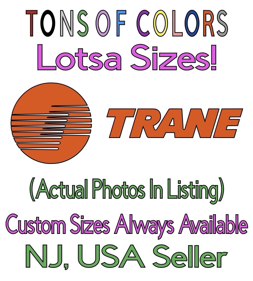 Trane HVAC Die Cut Vinyl Decal Heating Cooling Plumbing Trades Blue Collar Van