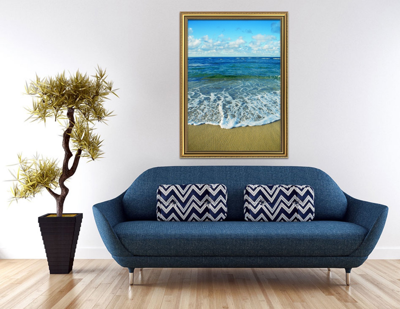 3D Blue Sky Waves 675 Fake Framed Poster Home Decor Print Painting Unique Art