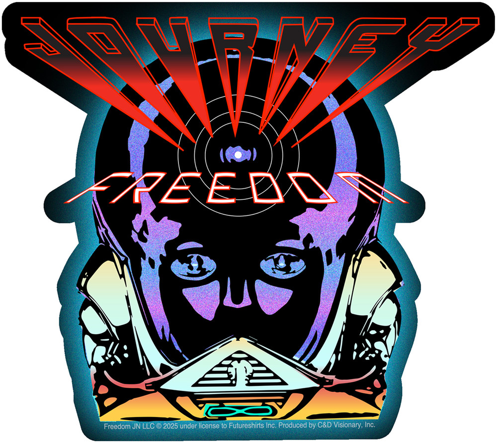 Sticker Journey Freedom 1980s Cosmic Sci-Fi Classic Rock Music Band Retro 5.5"