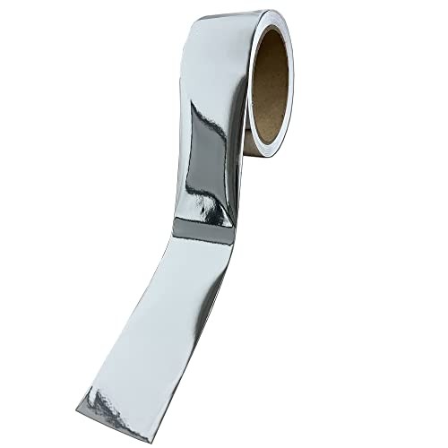 2 Inches x 30 FT Chrome Mirror Vinyl Tape Wrap Adhesive 2 IN x 30 FT Silver