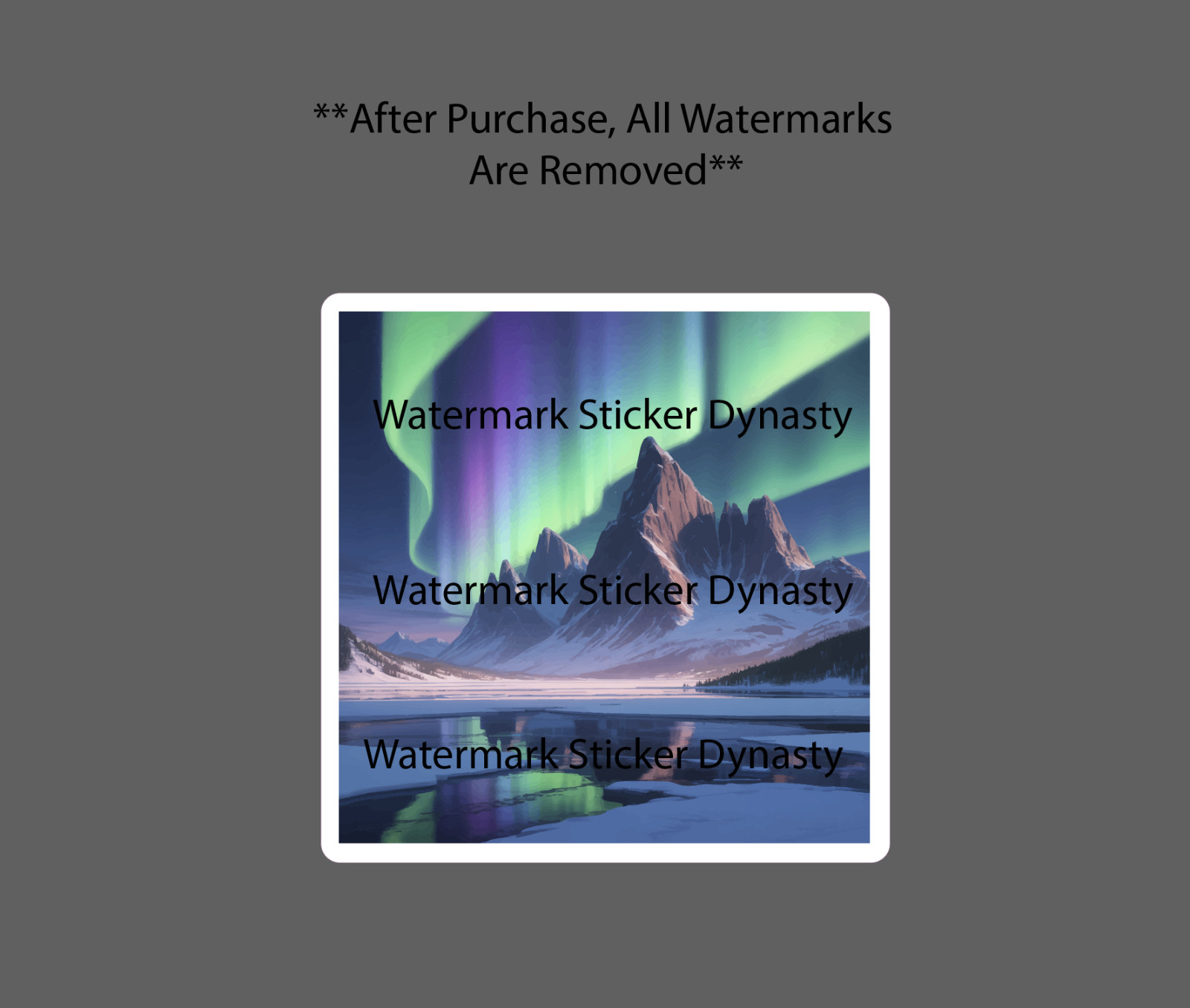 Northern Lights Sticker Waterproof Decal Mountain Winter Scene Snow Gift NEW