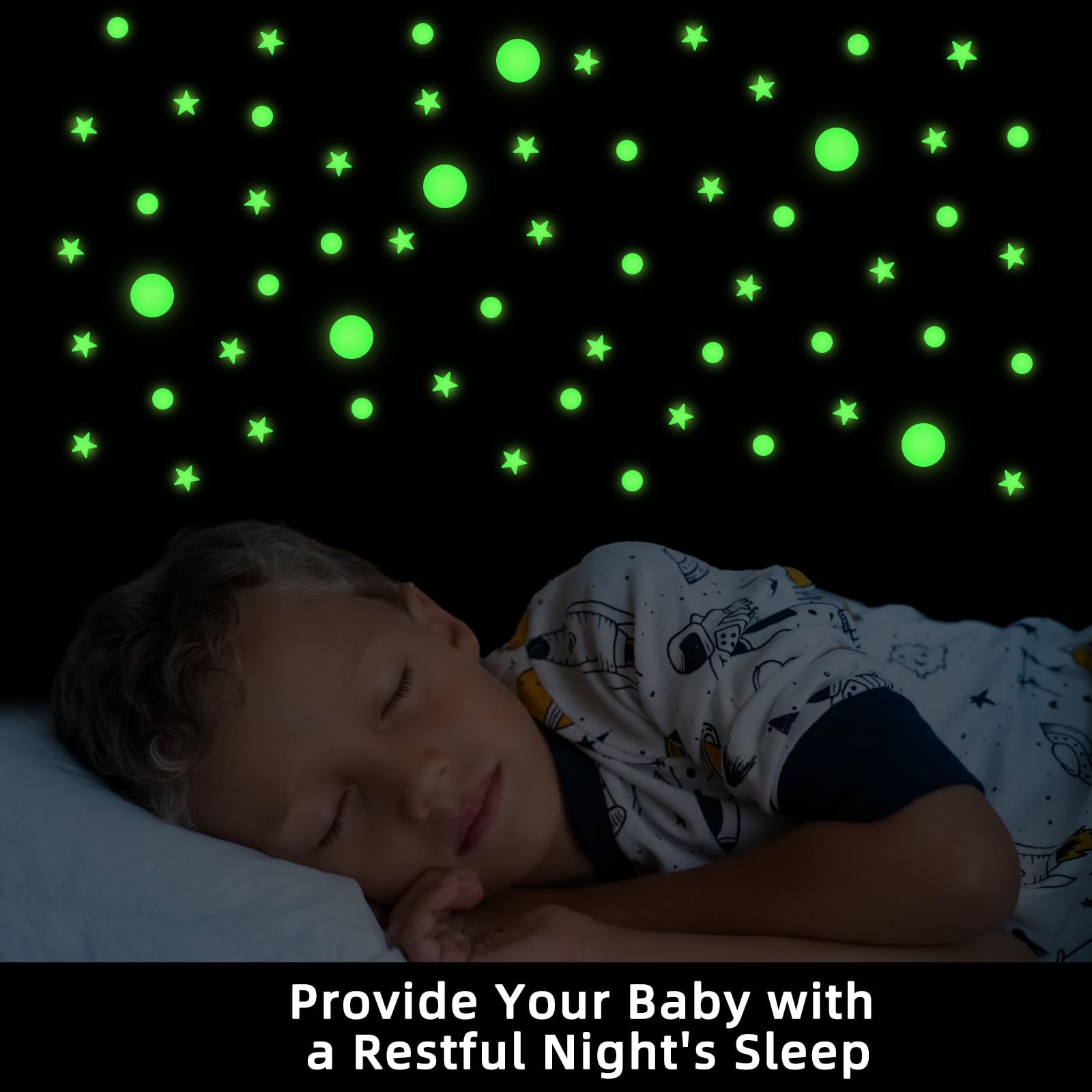 893 Pcs Glow In The Dark Stars and Moon Wall Stickers Starry Sky Decor