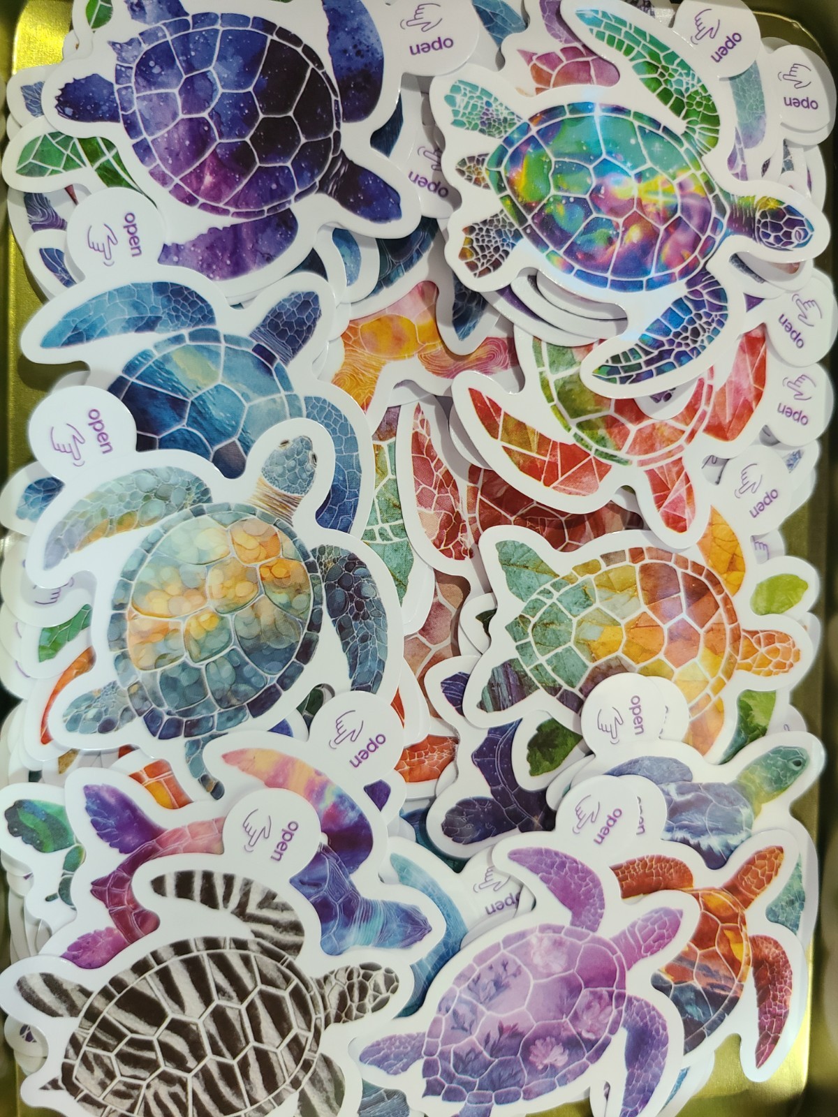 20 Pcs Multicolor Sea Turtle Vinyl Self-Adhesive Decorative Stickers,Journal etc