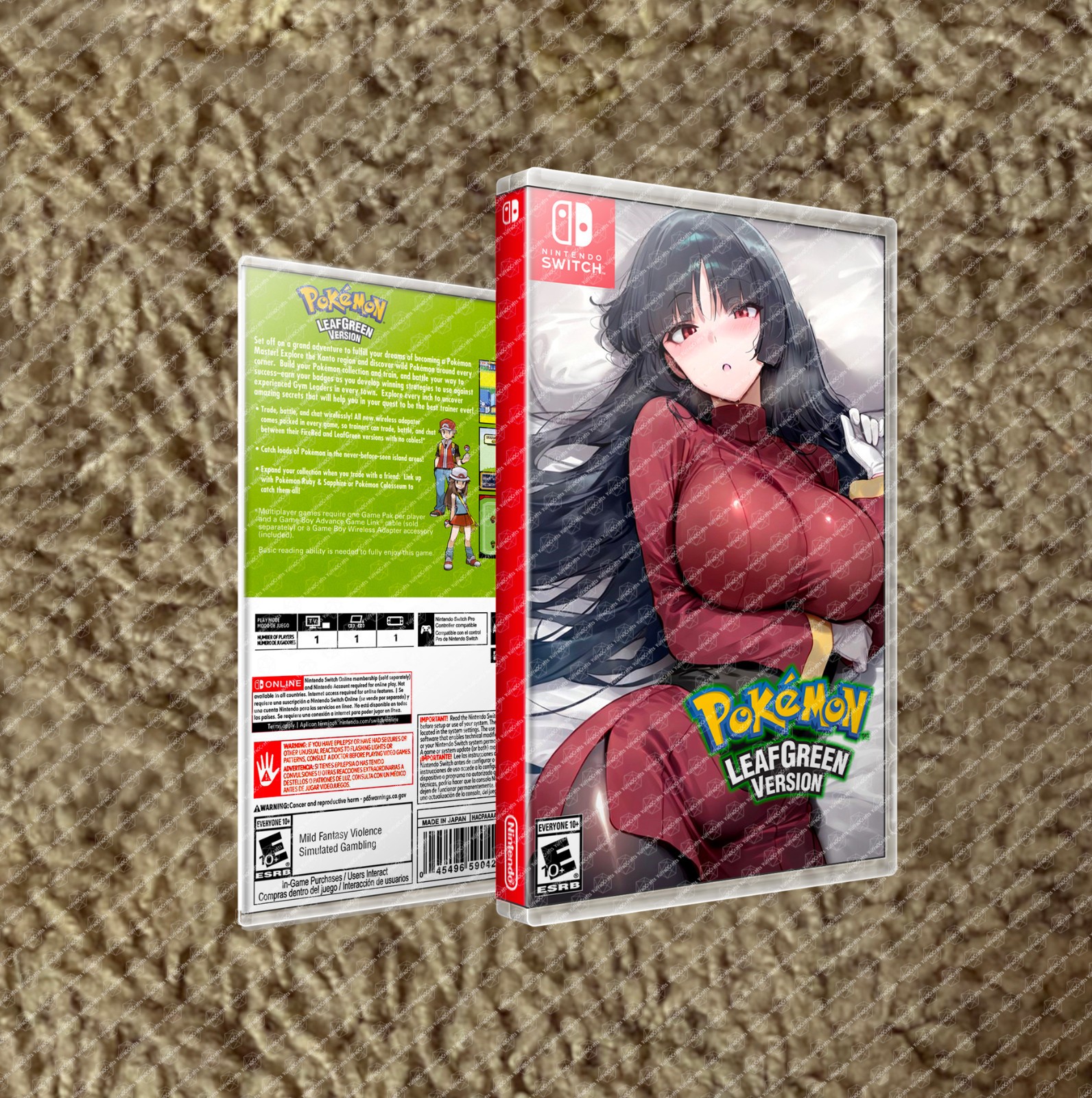 Pokemon FireRed & LeafGreen SWITCH | 2 DOUBLE SIDED CUSTOM COVER ART & CASE ONLY