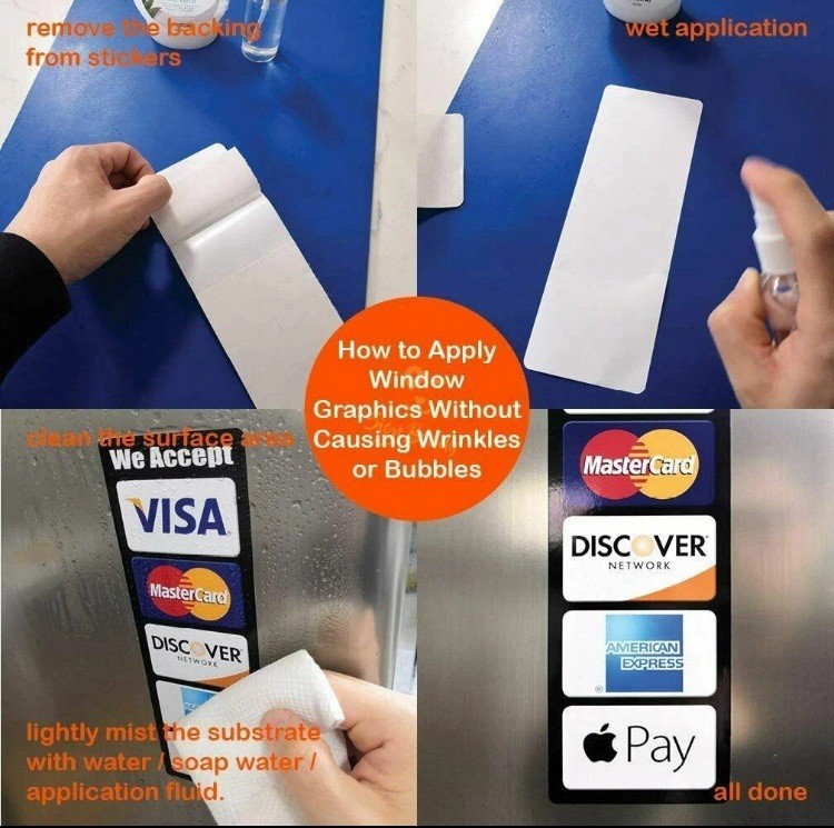 Credit Card Mobile Payment Sign Vinyl Sticker – Visa MasterCard Discover AmEx