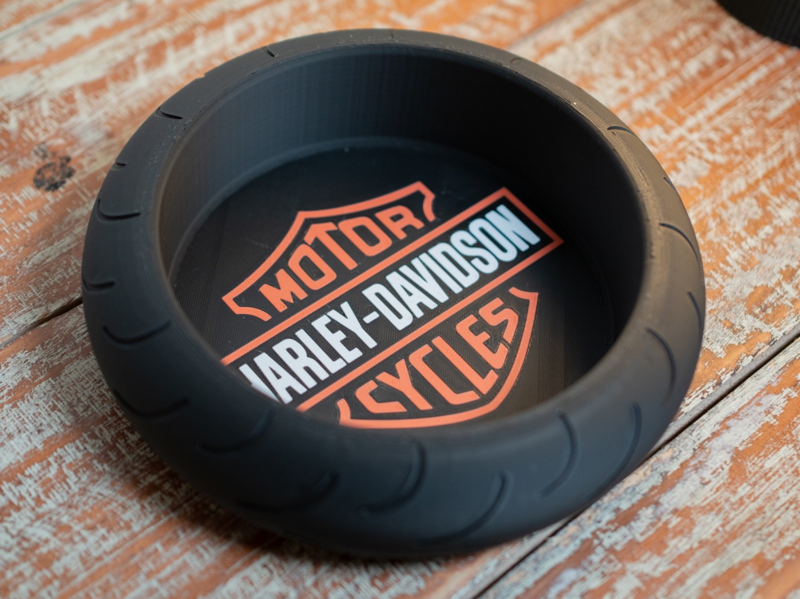 Harley Davidson – 3D Printed Tire Ashtray | Style Tray | Unique Gift for Bikers