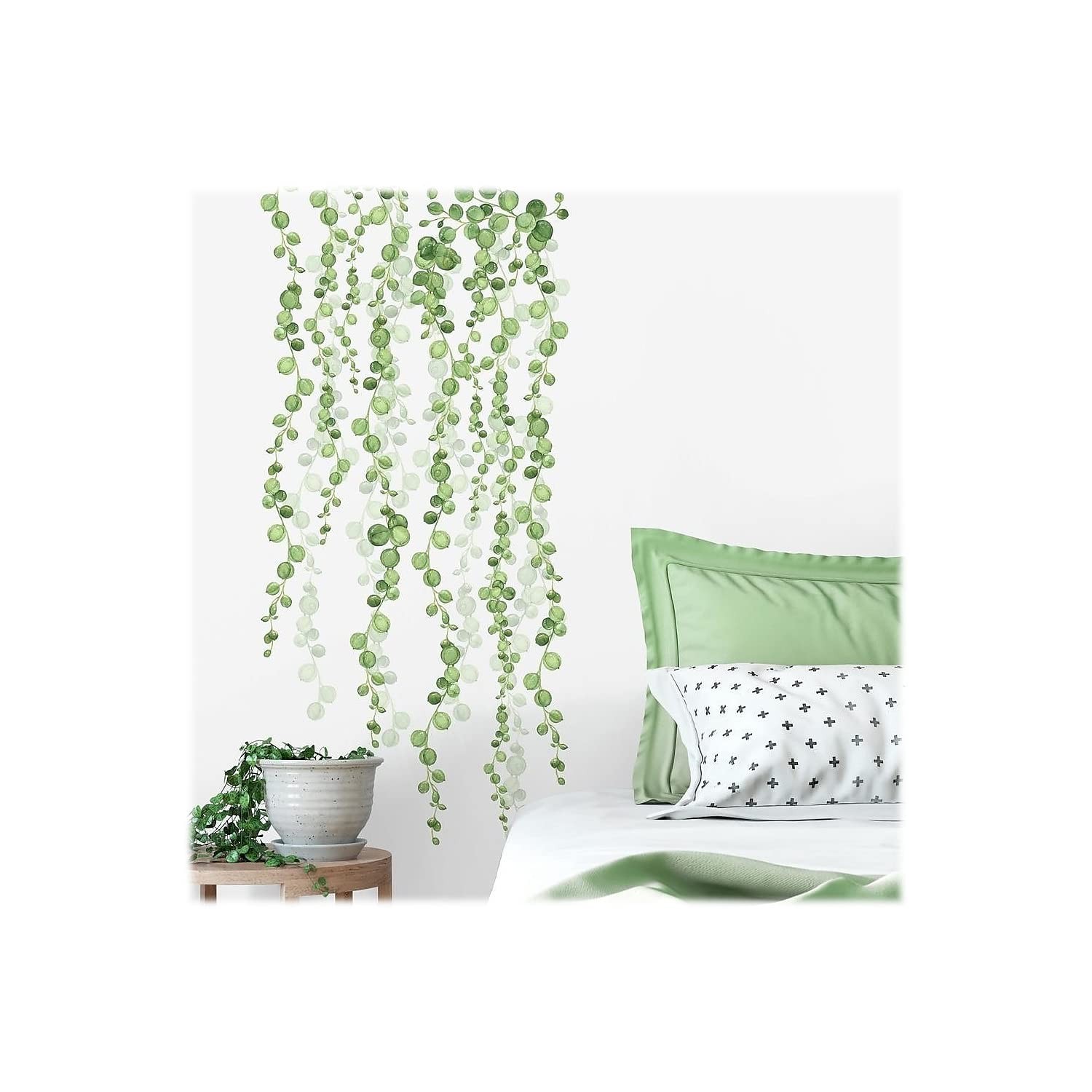 RMK3903SCS String of Pearls Succulent Vine Peel and Stick Wall Decals