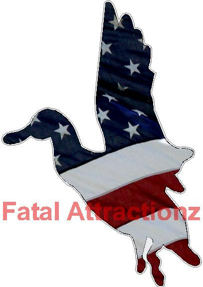 American Flag Duck Vinyl Sticker Decal hunting waterfowl bird USA patriot