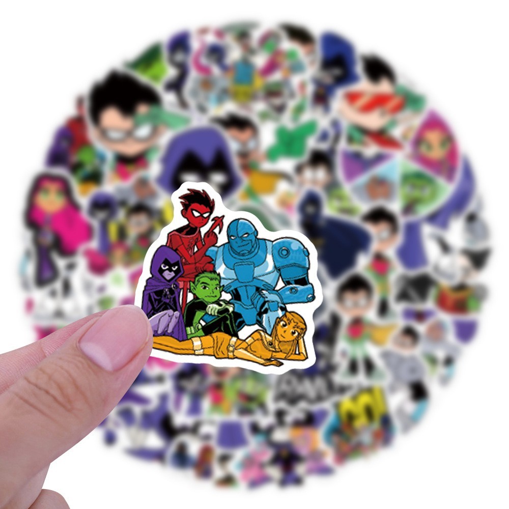 60PCS Teen Titans Stickers Waterproof PVC Vinyl Laptop Luggage Water Bottle Set