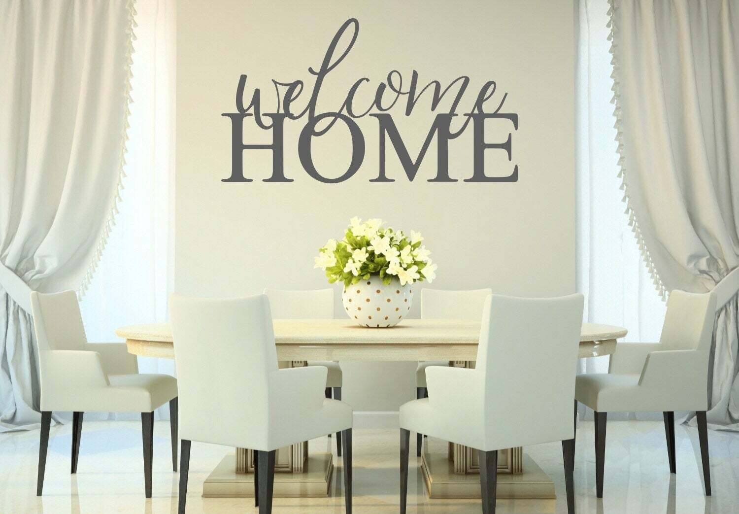 WELCOME HOME Rustic Farmhouse Home Wall Decal Words Decor