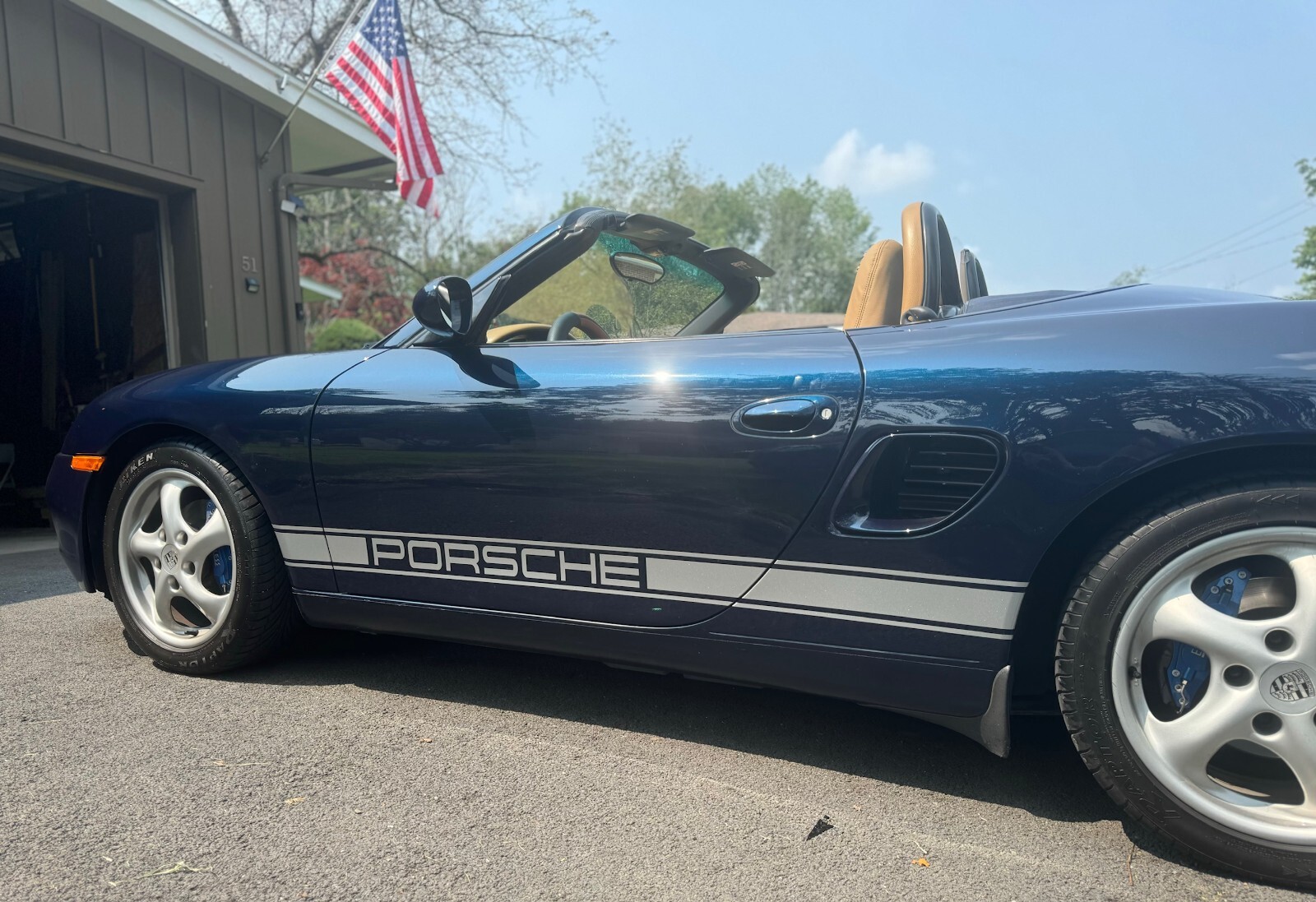 Hood Rear and Rocker Stripe Stripes Graphics kit Compatible with Porsche Boxster