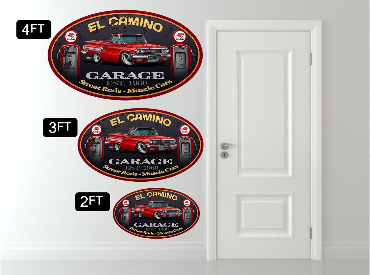 1960 Chevy El Camino Truck Hot Rod Garage Sign Wall Art Graphic Sticker