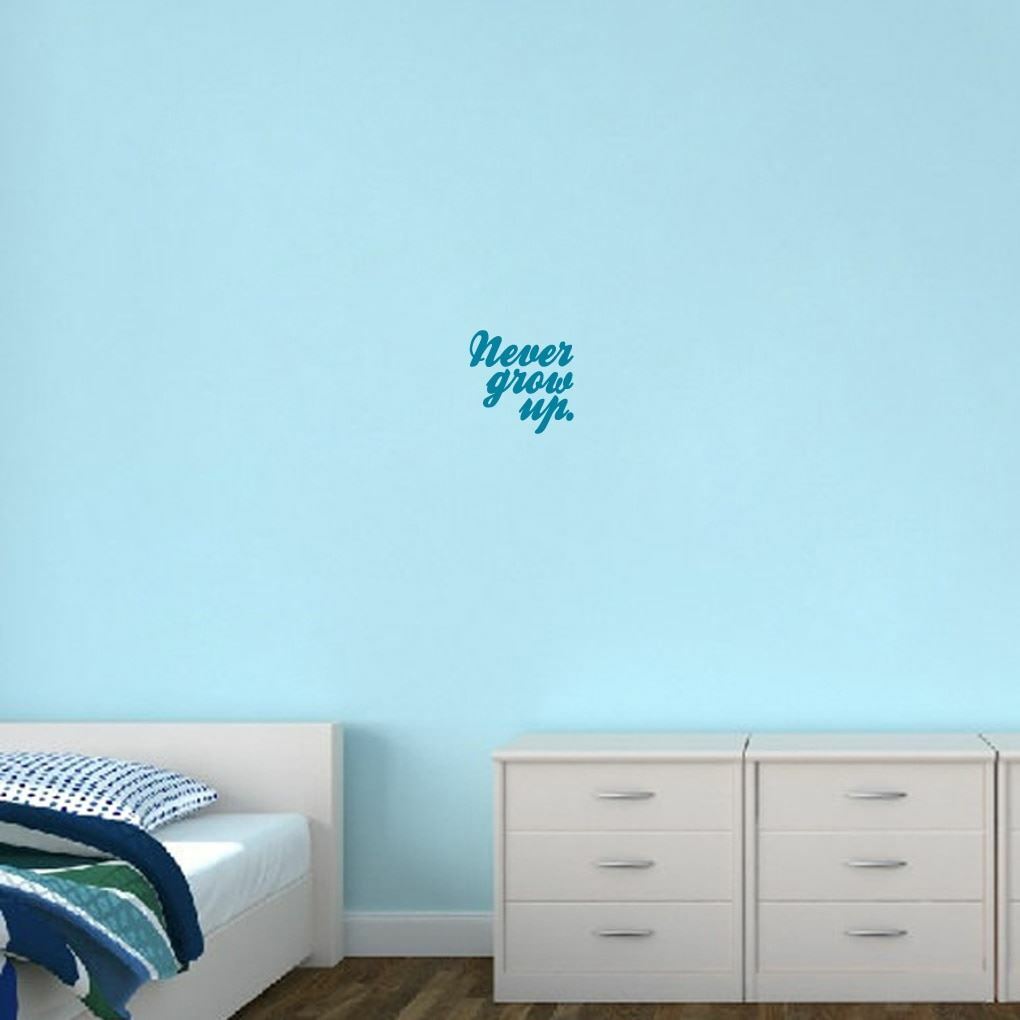 Never Grow Up Wall Decal – Kids, Nursery, Playroom, Classroom, Wall Sticker