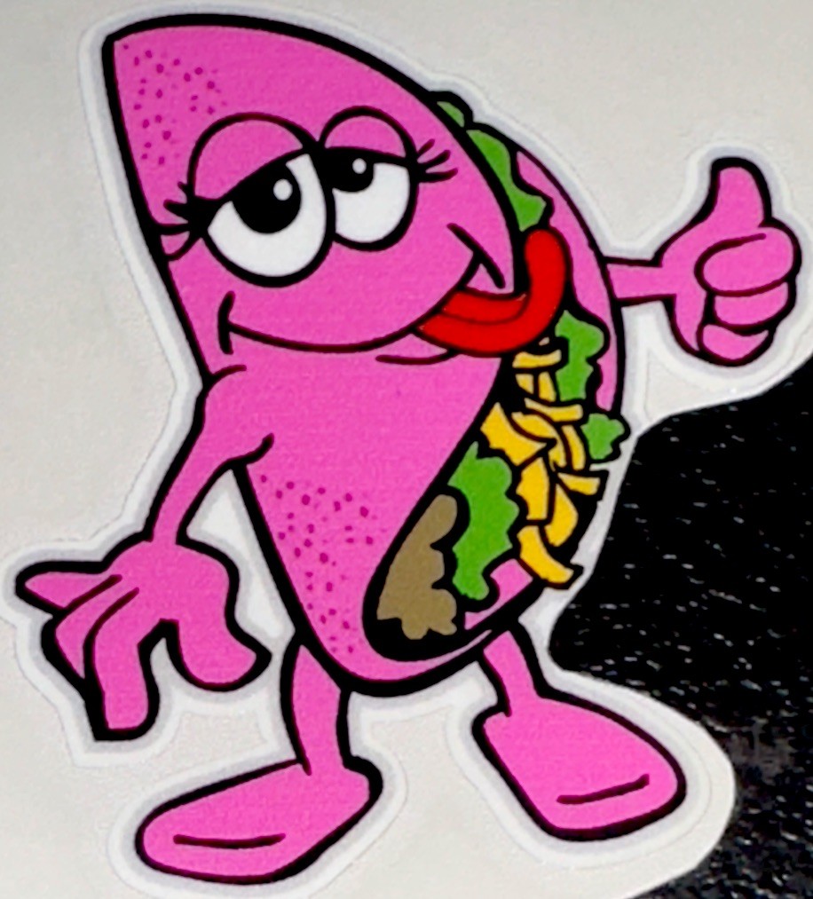 TACO GIRL STICKER✨🌮✨💖✨🌮✨3” X 2 1/2”✨HOT PINK SEXY GIRL✨YUMMY✨CUTE✨🩷💫