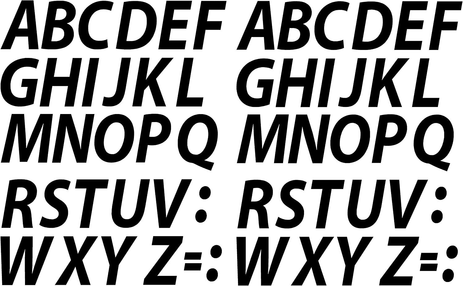 A-Z Letters Reflective Black Sticker Vinyl Decals 1" – 12" Set Of 2 (610-R)