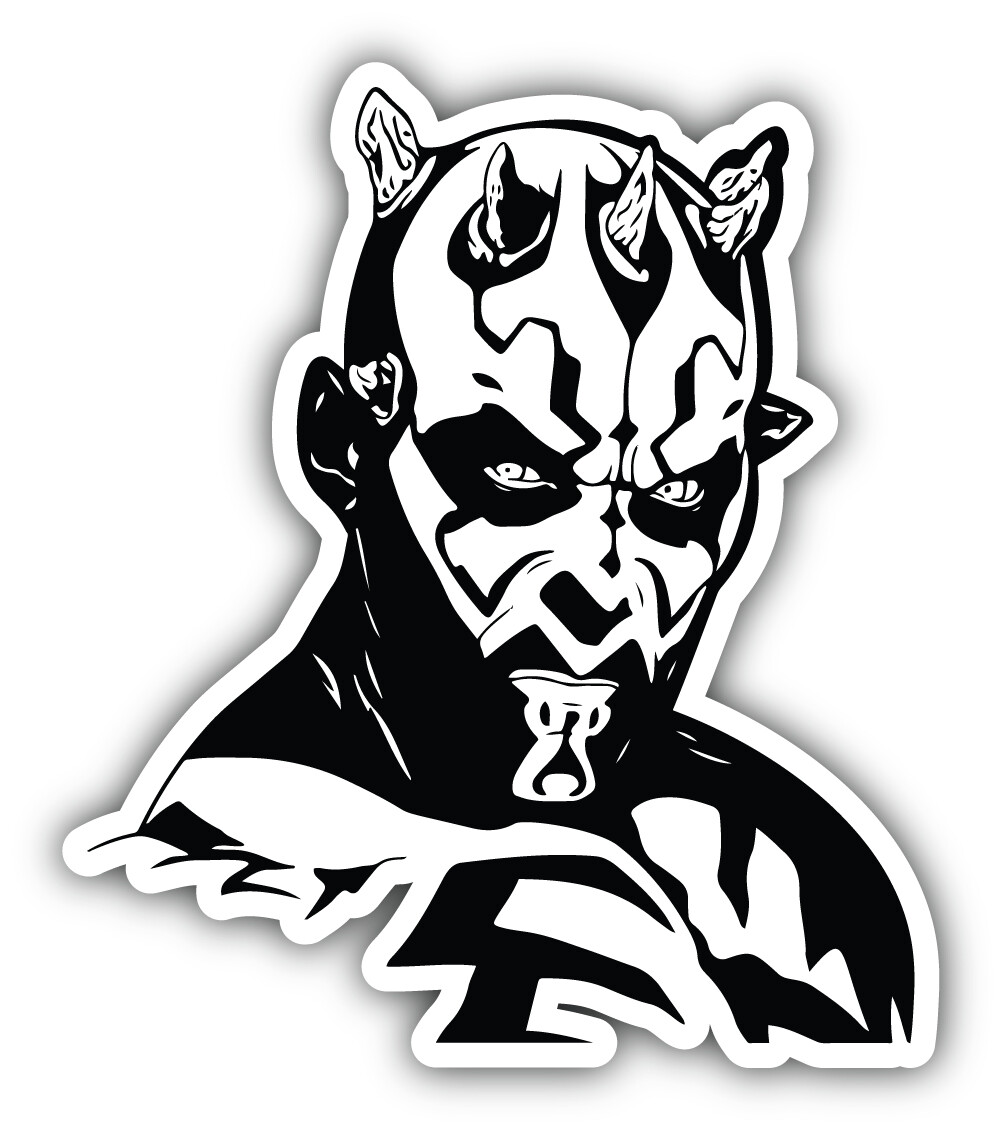 Star Wars Cartoon Darth Maul Head Sticker Bumper Decal – "SIZES"