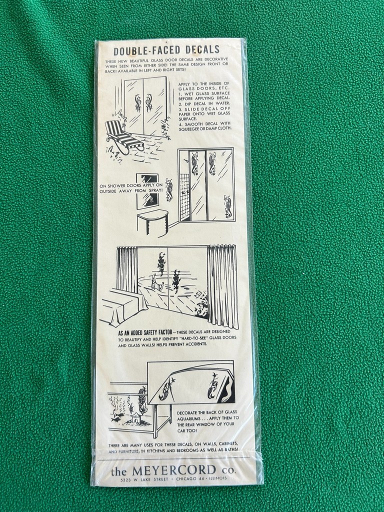Vintage Meyercord Marlin Fish Glass Door Decal Mid-Century NOS 4.5 x 12.5
