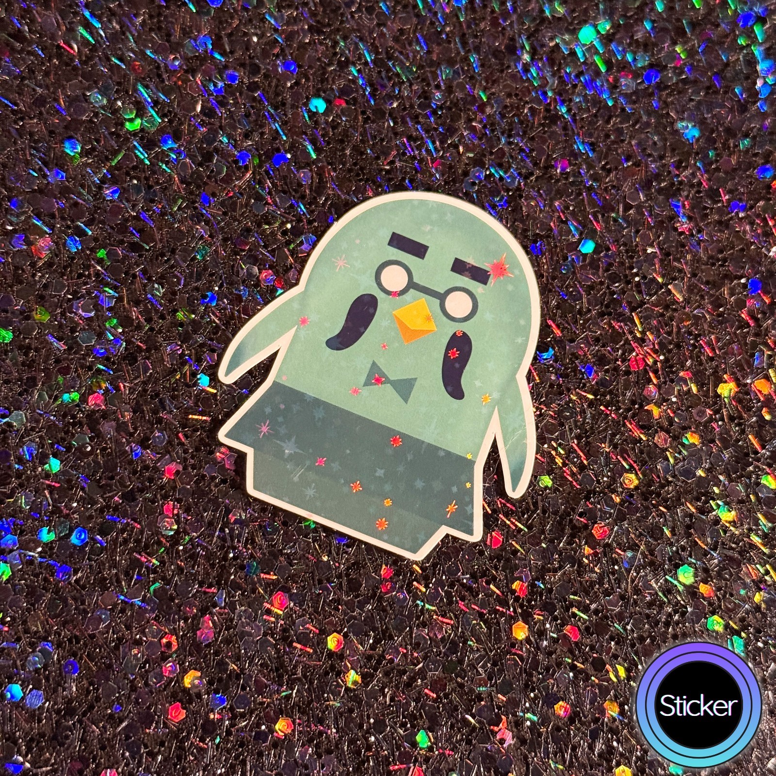 Animal Crossing Gyroid Sticker, Holographic