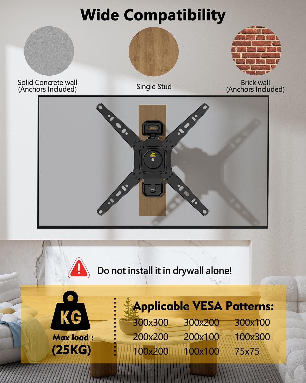FORGING MOUNT Rotating TV Wall Mount for 13-49 Inch TVs Monitor,Vertical and …