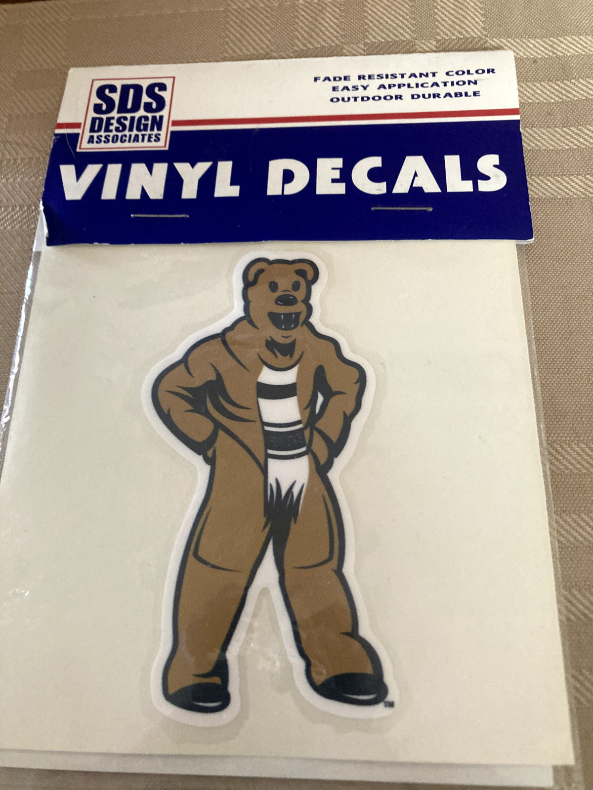new in package SDS vinyl decal with blue and white society sticker