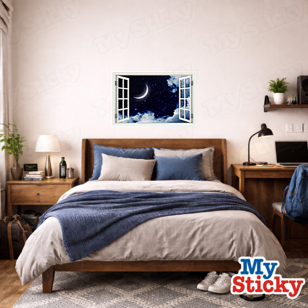 Full Colour NIGHT SKY MOON Dream wall art sticker decal transfer Graphic WSD396