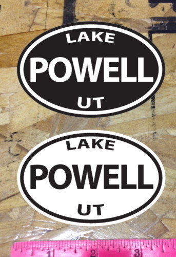 Lake Powell Utah UT POWELL sticker decals Black and White – 2 for 1