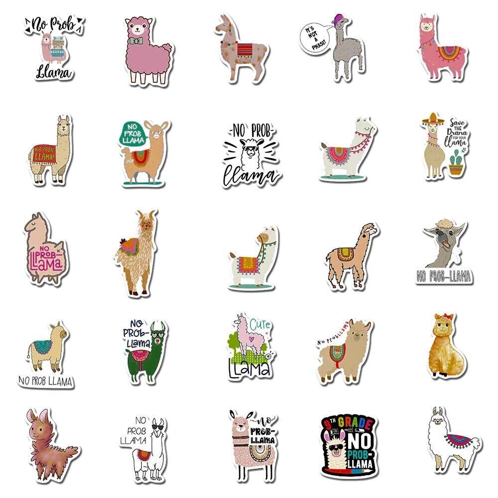 LLAMA & ALPACA Waterproof Stickers [A] NoProb-LLAMA Removable Vinyl Laptop Decal