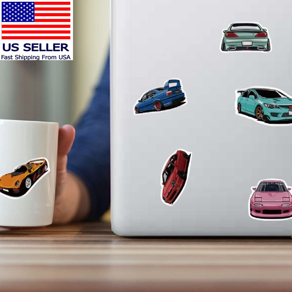 100 Pack Racing Car Stickers – Waterproof Stickers for Kids, Adults – Laptop, Gu