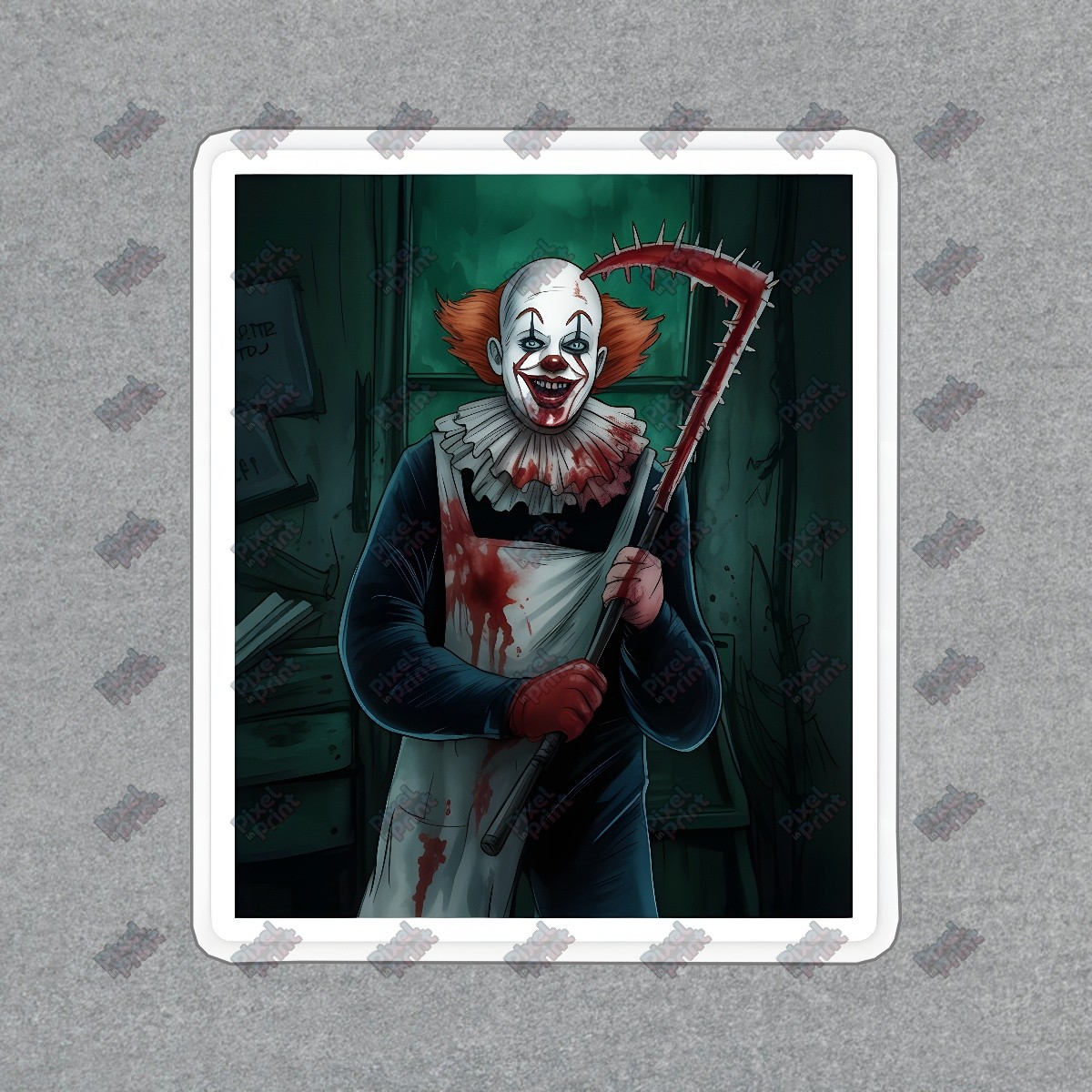Creepy Horror Clown Sign Bloodied Horror Decor Perfect for Halloween, #8815
