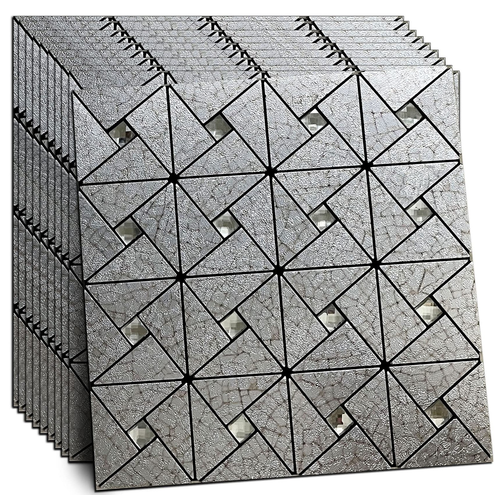 10-Sheet Peel and Stick Backsplash Tile,Windmill Plus Glass Self-Adhesive Sti…