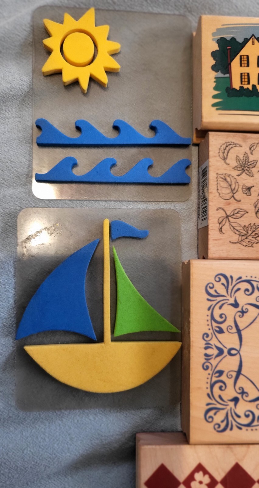 Lot Of 13+ Stamps Paper Crafting Stamping Wood